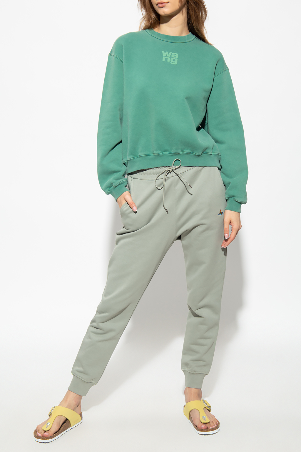 Green Sweatshirt with logo T by Alexander Wang